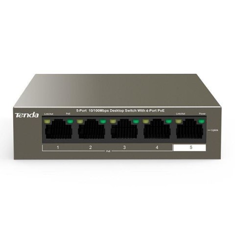 Switch niezarządzalny Tenda TEF1105P-4-63W 5-port 10/100 Mb/s PoE 63W Switch niezarządzalny Tenda TEF1105P-4-63W 5-port 10/100 Mb/s PoE 63W