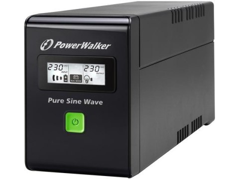 Zasilacz awaryjny UPS Power Walker Line-Interactive 800VA 2xSchuko 230, czysty sinus, RJ11/45 in/out, USB, LCD Zasilacz awaryjny UPS Power Walker Line-Interactive 800VA 2xSchuko 230, czysty sinus, RJ11/45 in/out, USB, LCD
