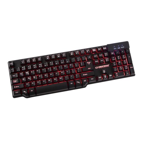 Klawiatura przewodowa Esperanza EGK601 Hunter Gaming USB czarno- czerwona Klawiatura przewodowa Esperanza EGK601 Hunter Gaming USB czarno- czerwona