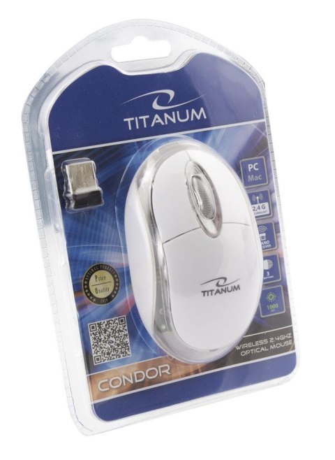 Mysz bezprzewodowa Titanum 3D Condor optyczna 2.4 GHz biała Mysz bezprzewodowa Titanum 3D Condor optyczna 2.4 GHz biała