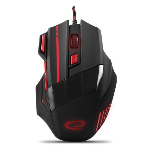 Mysz przewodowa Esperanza MX201 Wolf optyczna Gaming 7D USB czarno-czerwona Mysz przewodowa Esperanza MX201 Wolf optyczna Gaming 7D USB czarno-czerwona