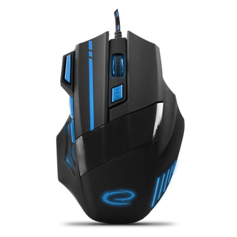 Mysz przewodowa Esperanza MX201 Wolf optyczna Gaming 7D USB czarno-niebieska Mysz przewodowa Esperanza MX201 Wolf optyczna Gaming 7D USB czarno-niebieska