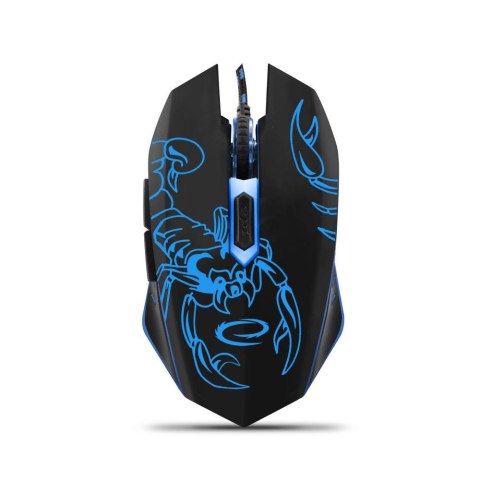 Mysz przewodowa Esperanza MX203 Scorpio optyczna Gaming 6D USB czarno-niebieska Mysz przewodowa Esperanza MX203 Scorpio optyczna Gaming 6D USB czarno-niebieska