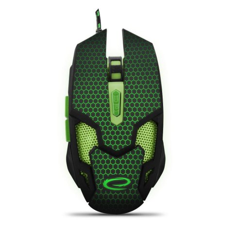 Mysz przewodowa Esperanza MX207 Cobra optyczna Gaming 6D USB czarno-zielona Mysz przewodowa Esperanza MX207 Cobra optyczna Gaming 6D USB czarno-zielona