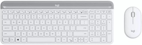 Zestaw bezprzewodowy klawiatura + mysz Logitech MK470 Slim Combo biały Zestaw bezprzewodowy klawiatura + mysz Logitech MK470 Slim Combo biały