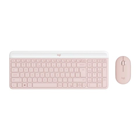 Zestaw bezprzewodowy klawiatura + mysz Logitech MK470 różowy Zestaw bezprzewodowy klawiatura + mysz Logitech MK470 różowy