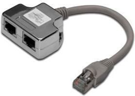 Adapter RJ45 na kablu / 2x gniazdo RJ45 ekran Adapter RJ45 na kablu / 2x gniazdo RJ45 ekran