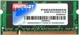 Pamięć PATRIOT (SODIMM/DDR2/2 GB/800MHz/1.8V/6 CLCL/SINGLE)