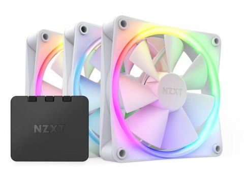 Zestaw 3 wentylatorów do zasilacza / obudowy NZXT F120 RGB Białe + Kontroler Zestaw 3 wentylatorów do zasilacza / obudowy NZXT F120 RGB Białe + Kontroler