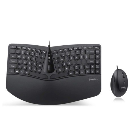 Zestaw przewodowy klawiatura+mysz Perixx PERIDUO-406 Ergonomic czarny Zestaw przewodowy klawiatura+mysz Perixx PERIDUO-406 Ergonomic czarny