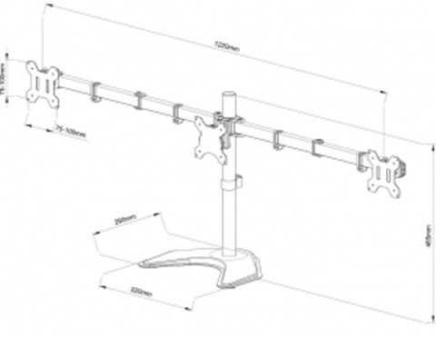 Podstawa biurkowa L-22N Potrójny 13-27 cal L-22N (13 - 27") Podstawa biurkowa L-22N Potrójny 13-27 cal L-22N (13 - 27")