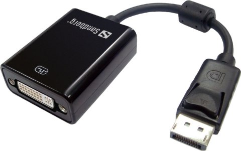 Adapter SANDBERG DisplayPort (M) - DVI (F) Displayport (wtyk)- DVI (gniazdo) 508-45 Adapter SANDBERG DisplayPort (M) - DVI (F) Displayport (wtyk)- DVI (gniazdo) 508-45