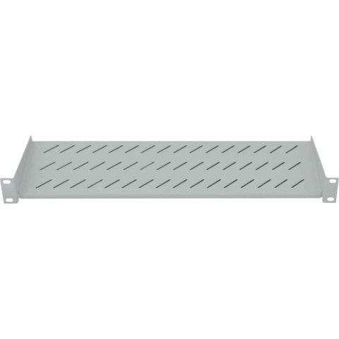 Półka 1U 150mm Rack 19, 2 pkt mocowania, perforowana, szara Półka 1U 150mm Rack 19, 2 pkt mocowania, perforowana, szara