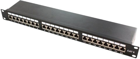 Patchpanel CAT6A 19' 24 porty, STP, czarny Patchpanel CAT6A 19' 24 porty, STP, czarny