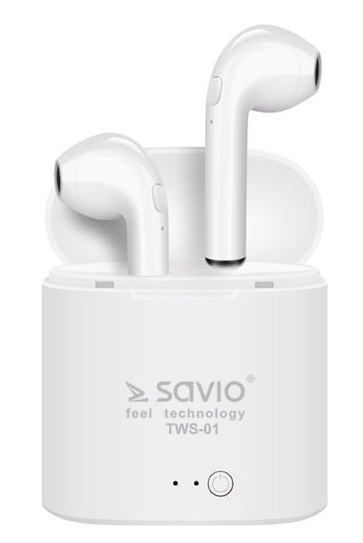 Słuchawki bezprzewodowe SAVIO SAVIO TWS-01 (Biały)