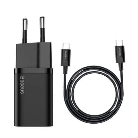 Ładowarka sieciowa Baseus Super Si Quick Charger 1C 25W TZCCSUP-L01 z gniazdem USB-C + kabel USB-C 1m Ładowarka sieciowa Baseus Super Si Quick Charger 1C 25W TZCCSUP-L01 z gniazdem USB-C + kabel USB-C 1m