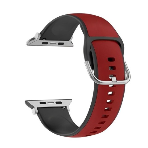 Pasek Beline do Apple Watch 38/40/41mm Silico Leather czerwono-czarny Pasek Beline do Apple Watch 38/40/41mm Silico Leather czerwono-czarny