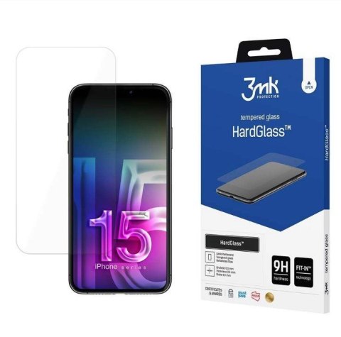 Szkło hartowane do Apple iPhone 15 Pro - 3mk HardGlass Szkło hartowane do Apple iPhone 15 Pro - 3mk HardGlass