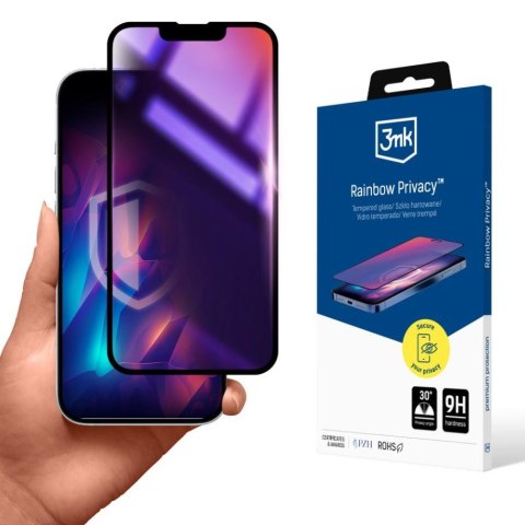 Szkło hartowane, prywatyzujące do Apple iPhone 14 Pro Max - 3mk Rainbow Privacy Szkło hartowane, prywatyzujące do Apple iPhone 14 Pro Max - 3mk Rainbow Privacy