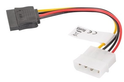 Kabel zasilający LANBERG SATA 15-pin - Molex 4-pin 0.15m. CA-HDSA-10CU-0015 Kabel zasilający LANBERG SATA 15-pin - Molex 4-pin 0.15m. CA-HDSA-10CU-0015