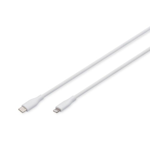 Kabel zasilający DIGITUS silikonowy USB-C - Lightning, USB 2.0 60W, certyfikat MFI, 0,5m biały Kabel zasilający DIGITUS silikonowy USB-C - Lightning, USB 2.0 60W, certyfikat MFI, 0,5m biały