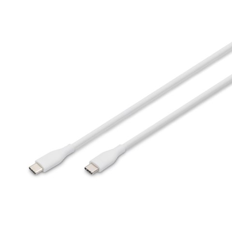 Kabel zasilający DIGITUS silikonowy USB-C - USB-C, USB 2.0 60W, 1m biały Kabel zasilający DIGITUS silikonowy USB-C - USB-C, USB 2.0 60W, 1m biały