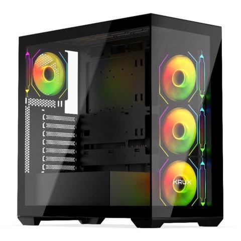 Obudowa Krux Exo ATX RGB z oknem bez zasilacza czarna Obudowa Krux Exo ATX RGB z oknem bez zasilacza czarna