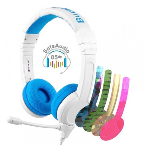 Słuchawki z mikrofonem BuddyPhones dla dzieci 3+ 85dB z mikrofonem School+ niebieskie Słuchawki z mikrofonem BuddyPhones dla dzieci 3+ 85dB z mikrofonem School+ niebieskie