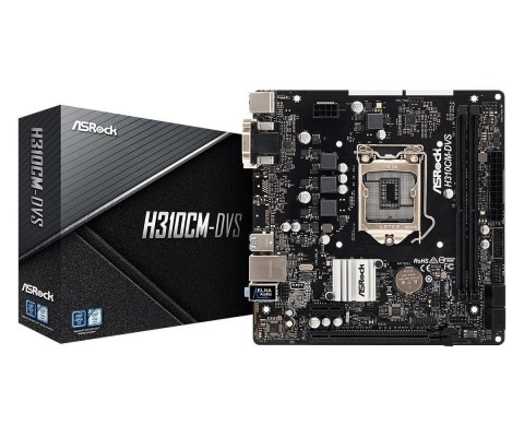 Płyta ASRock H310CM-DVS /H310/DDR4/SATA3/USB3.1/PCIe3.0/s.1151/mATX Płyta ASRock H310CM-DVS /H310/DDR4/SATA3/USB3.1/PCIe3.0/s.1151/mATX
