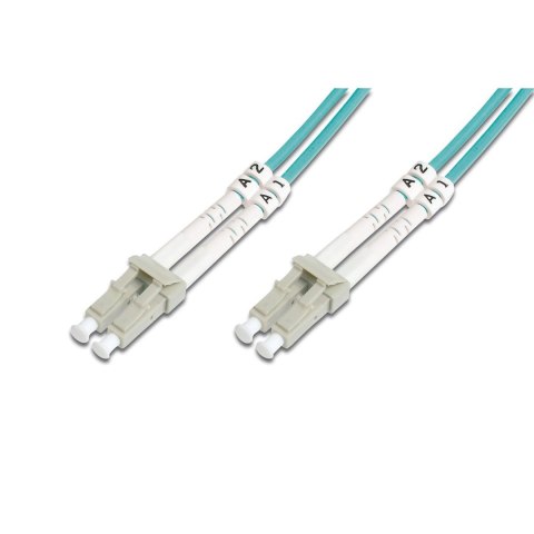 Kabel krosowy (patchcord) DIGITUS światłowodowy LC/LC, dplx, MM 50/125, OM3, LSOH, 15m, turkusowy Kabel krosowy (patchcord) DIGITUS światłowodowy LC/LC, dplx, MM 50/125, OM3, LSOH, 15m, turkusowy