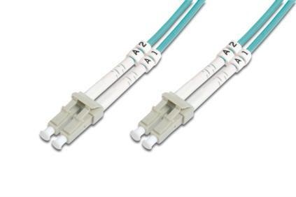 Kabel krosowy (patchcord) DIGITUS światłowodowy LC/LC, dplx, MM 50/125, OM3, LSOH, 5m, turkusowy Kabel krosowy (patchcord) DIGITUS światłowodowy LC/LC, dplx, MM 50/125, OM3, LSOH, 5m, turkusowy