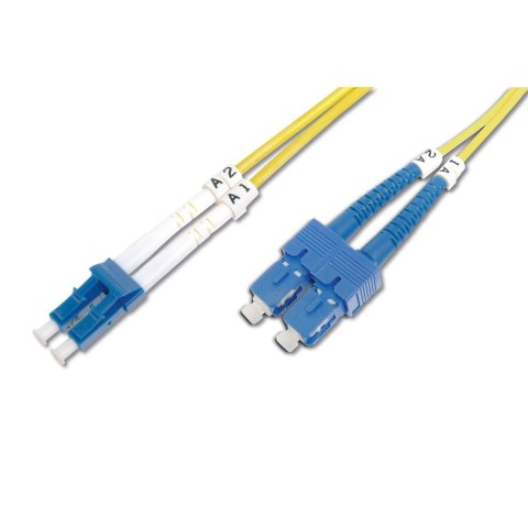 Kabel krosowy (patchcord) DIGITUS światłowodowy LC/SC, dplx, SM 9/125, OS2, LSOH, 3m, żółty Kabel krosowy (patchcord) DIGITUS światłowodowy LC/SC, dplx, SM 9/125, OS2, LSOH, 3m, żółty