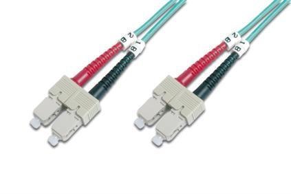 Kabel krosowy (patchcord) DIGITUS światłowodowy SC/SC, dplx, MM 50/125, OM3, LSOH, 2m, turkusowy Kabel krosowy (patchcord) DIGITUS światłowodowy SC/SC, dplx, MM 50/125, OM3, LSOH, 2m, turkusowy