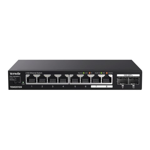 Switch niezarządzalny Tenda TEM2010X 8x2,5GbE 2x10G SFP+ Switch niezarządzalny Tenda TEM2010X 8x2,5GbE 2x10G SFP+