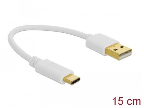 Kabel Delock USB-C - USB-A M/M 2.0 0,15m biały Kabel Delock USB-C - USB-A M/M 2.0 0,15m biały