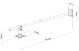 Uchwyt do projektora ART P-106B Czarny (15 kg/1975mm)