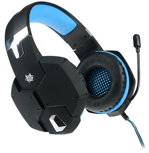 Słuchawki z mikrofonem TRACER GameZone Dragon Blue LED Czarno-niebieski