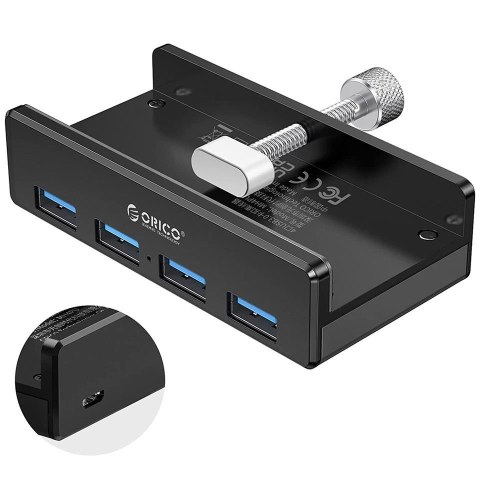 HUB USB-A Orico MH4PU-P-BK-BP Aktywny biurkowy 4x USB-A 5Gbps czarny HUB USB-A Orico MH4PU-P-BK-BP Aktywny biurkowy 4x USB-A 5Gbps czarny