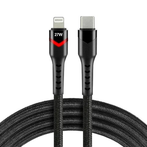 Kabel USB-C -> Lightning everActive CBB-1CIR 1m 27W RGB LED czarny Kabel USB-C -> Lightning everActive CBB-1CIR 1m 27W RGB LED czarny
