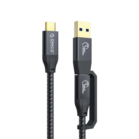 Kabel USB Orico ACC32-03-BK-BP USB-C - USB-C+USB-A 20 Gbps, 4K, 100W, 0,3m Kabel USB Orico ACC32-03-BK-BP USB-C - USB-C+USB-A 20 Gbps, 4K, 100W, 0,3m