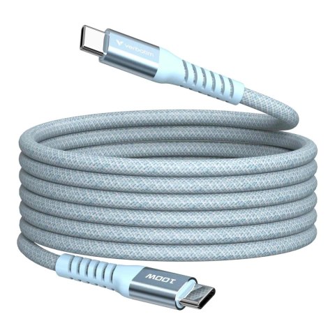 Kabel Verbatim USB-C(M) - USB-C(M) 1,2m, 100W, PD, niebieski Kabel Verbatim USB-C(M) - USB-C(M) 1,2m, 100W, PD, niebieski