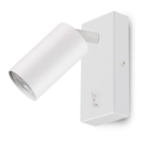 Kinkiet / lampa ścienna Maclean MCE369 W, punktowa, okrągła, GU10, z włącznikiem 55x100mm, biała Kinkiet / lampa ścienna Maclean MCE369 W, punktowa, okrągła, GU10, z włącznikiem 55x100mm, biała