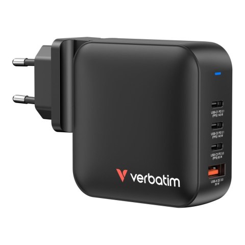 Ładowarka ścienna Verbatim Mini GaN 165W 3xUSB-C PD 1xUSB-A QC 3.0 Ładowarka ścienna Verbatim Mini GaN 165W 3xUSB-C PD 1xUSB-A QC 3.0