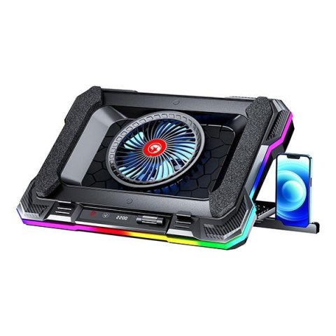 Podstawa chłodząca pod notebooka 19" Marvo ATLAS 43 HUB, RGB, regulacja wysokości Podstawa chłodząca pod notebooka 19" Marvo ATLAS 43 HUB, RGB, regulacja wysokości
