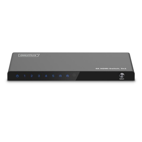 Przełącznik/Switch DIGITUS HDMI 5x1, 4K/60Hz UHD z HDR, 18 Gbps, HDCP 2.2 Przełącznik/Switch DIGITUS HDMI 5x1, 4K/60Hz UHD z HDR, 18 Gbps, HDCP 2.2
