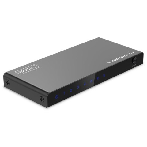 Rozdzielacz/Splitter DIGITUS HDMI 1x4, 4K/60Hz UHD z HDR, 18 Gbps, HDCP 2.2, EDID Rozdzielacz/Splitter DIGITUS HDMI 1x4, 4K/60Hz UHD z HDR, 18 Gbps, HDCP 2.2, EDID